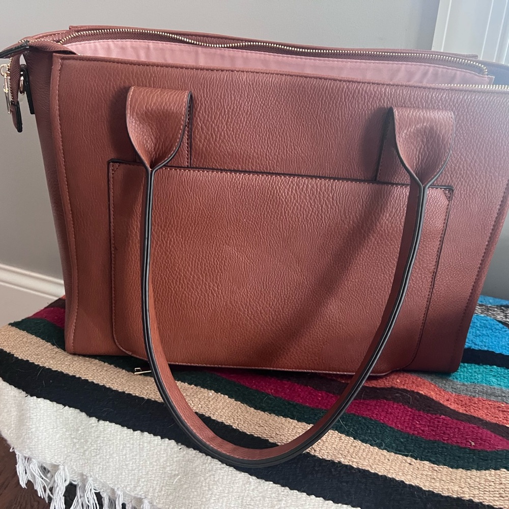 Brown Leather Tote Bag - Classic Women's Handbag